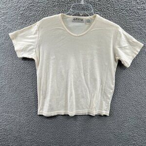 Orvis Womens‎ Top Small Cream 100% Cotton Short Sleeve Pullover Shirt